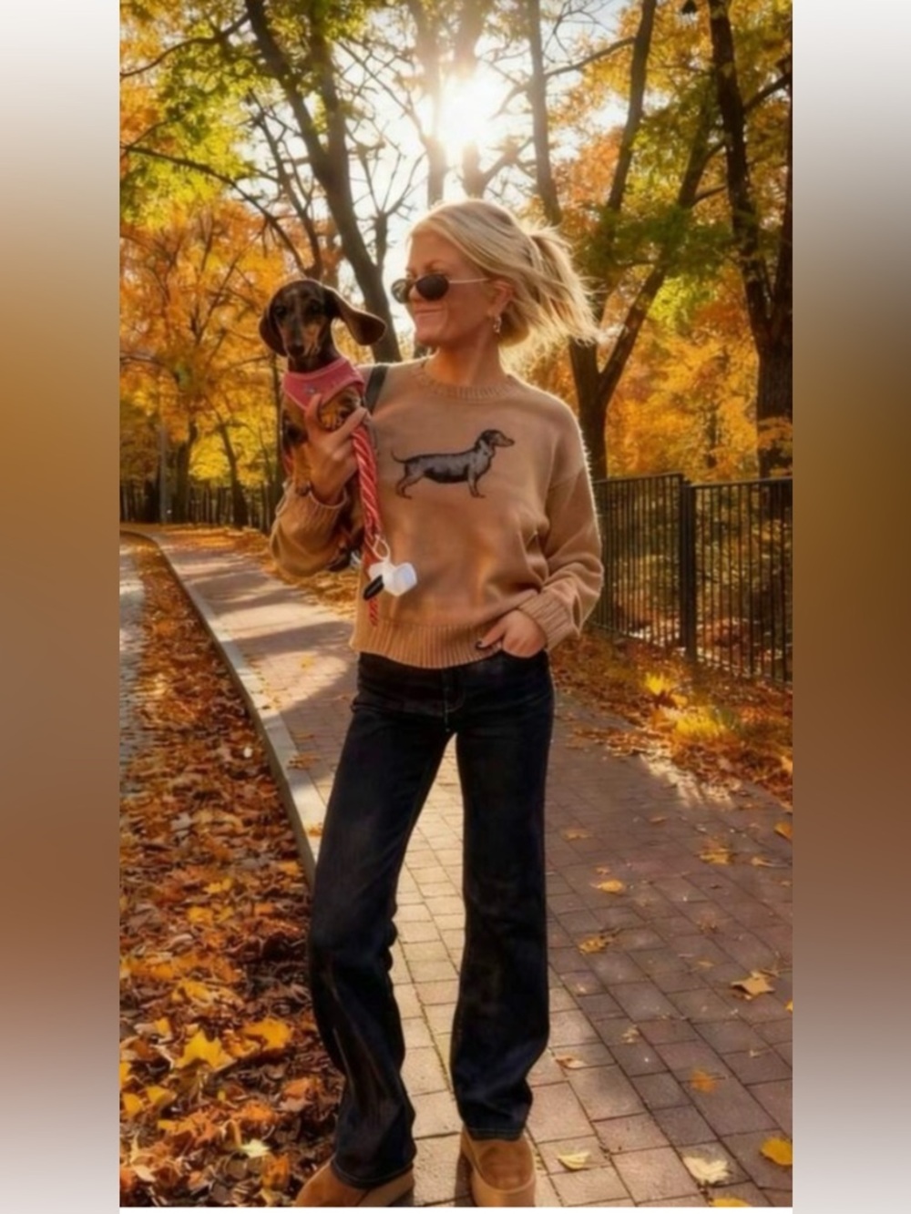 NWOT Boutique Dachshund Knit Sweater Size XL
